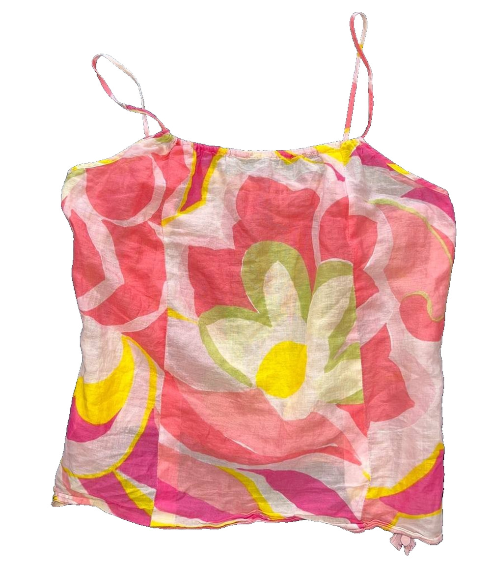 AKRIS PUNTO Cotton Peplum Tank Top Colorful Size Small A010492